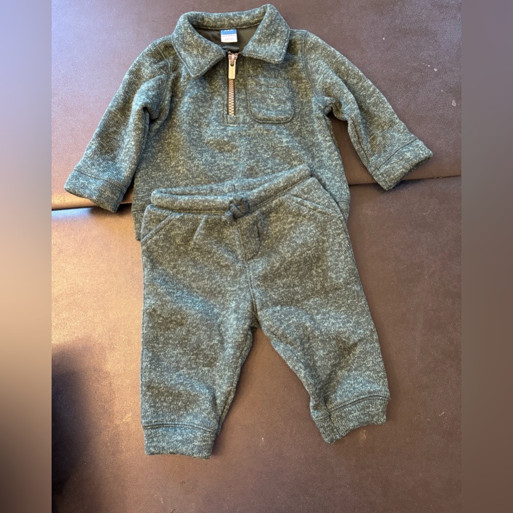 Cozy Green 3-6 M sweat set